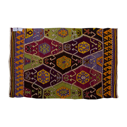 Vintage Kilim Rug,Nomadic Barak Kilim 3'7" x 5'4" feet 110 x 162 cm
