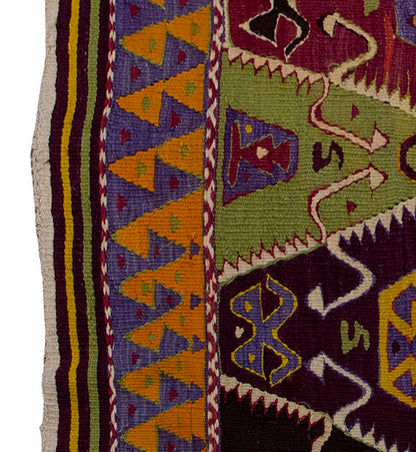 Vintage Kilim Rug,Nomadic Barak Kilim 3'7" x 5'4" feet 110 x 162 cm