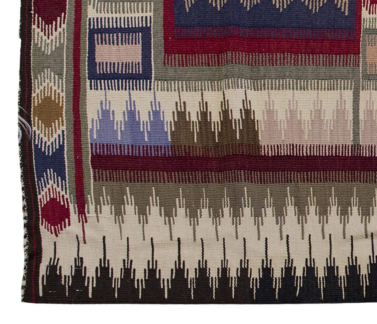 Vintage Kilim Rug,Konya Karapınar Kilim 3'7" x 5'8" feet 110 x 173 cm