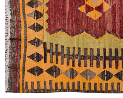 Vintage Kilim Rug,Konya Kilim 3'7" x 6" feet 109 x 183 cm
