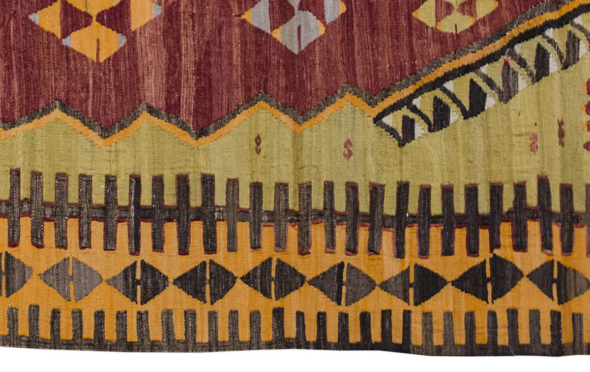 Vintage Kilim Rug,Konya Kilim 3'7" x 6" feet 109 x 183 cm