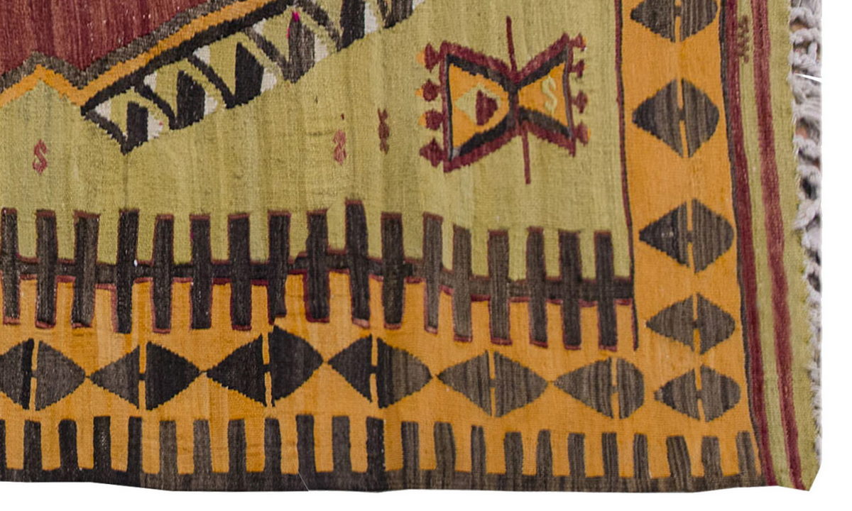 Vintage Kilim Rug,Konya Kilim 3'7" x 6" feet 109 x 183 cm