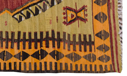 Vintage Kilim Rug,Konya Kilim 3'7" x 6" feet 109 x 183 cm