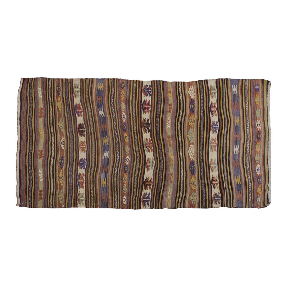 Vintage Kilim Rug,Konya Kilim 3'7" x 6'3" feet 110 x 190 cm