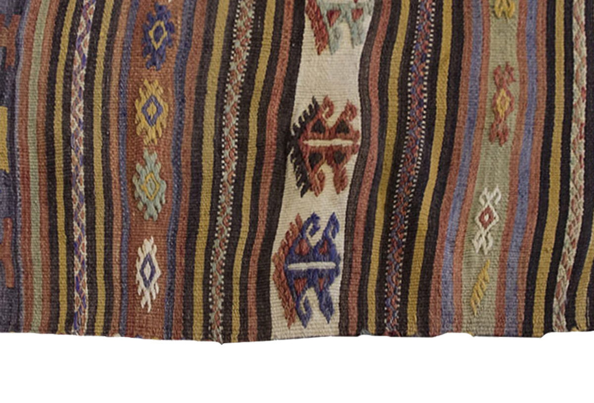 Vintage Kilim Rug,Konya Kilim 3'7" x 6'3" feet 110 x 190 cm