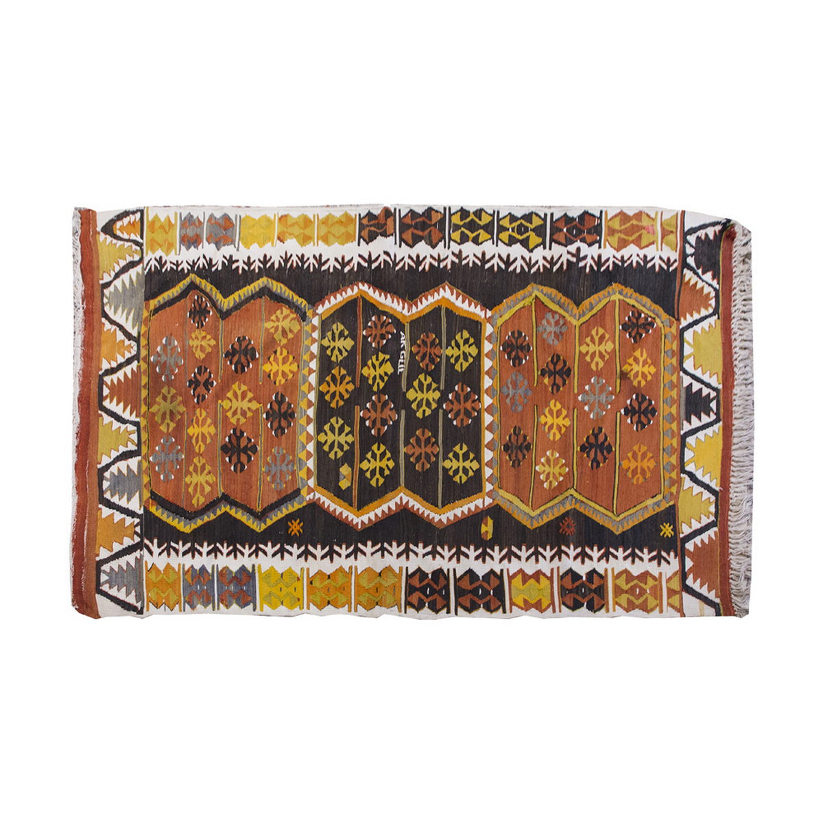 Vintage Kilim Rug,Kırşehir Kilim 3'7" x 6'5" feet 108 x 195 cm