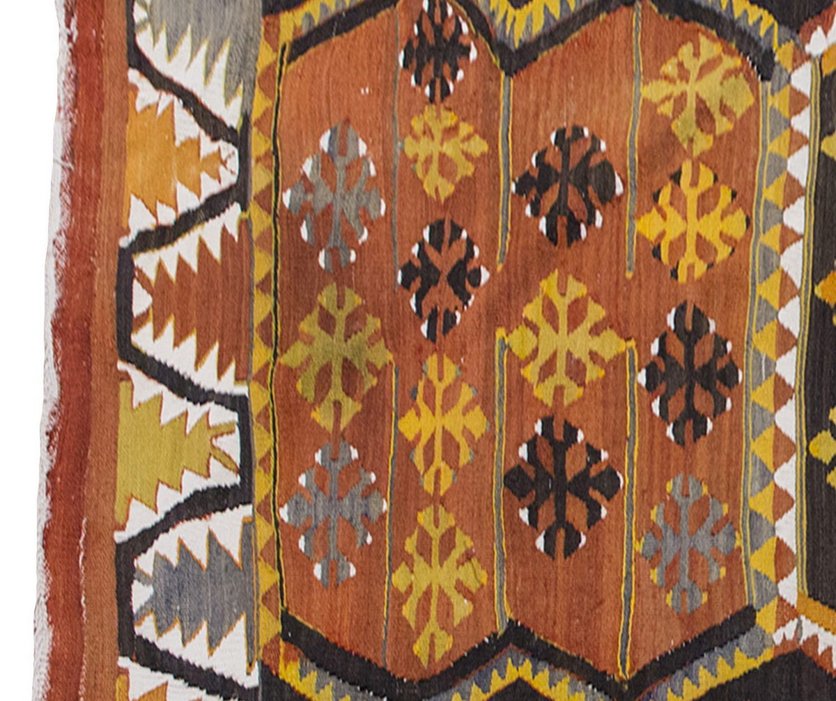 Vintage Kilim Rug,Kırşehir Kilim 3'7" x 6'5" feet 108 x 195 cm
