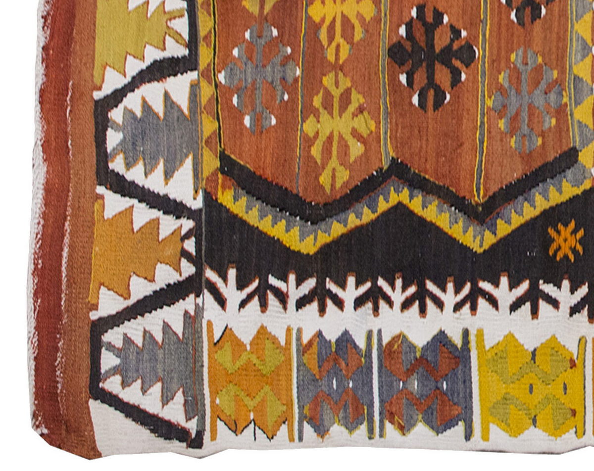 Vintage Kilim Rug,Kırşehir Kilim 3'7" x 6'5" feet 108 x 195 cm