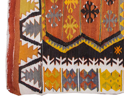 Vintage Kilim Rug,Kırşehir Kilim 3'7" x 6'5" feet 108 x 195 cm