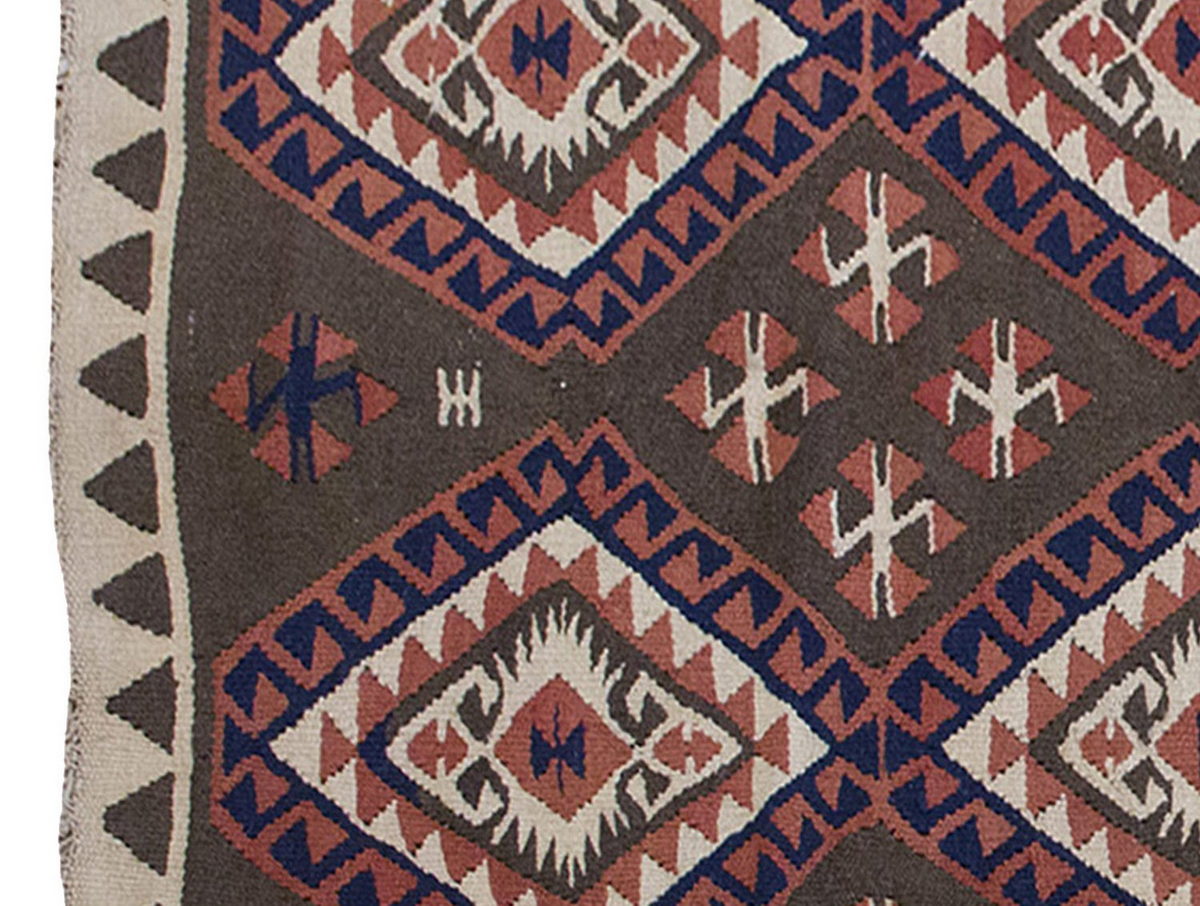 Vintage Kilim Rug,Lake Van Kilim 3'7" x 7'6" feet 110 x 228 cm