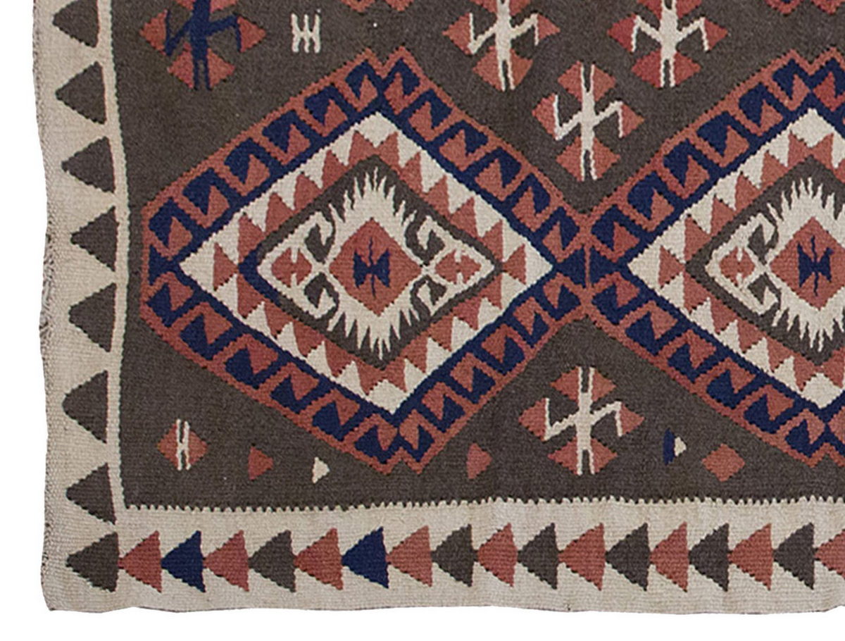 Vintage Kilim Rug,Lake Van Kilim 3'7" x 7'6" feet 110 x 228 cm