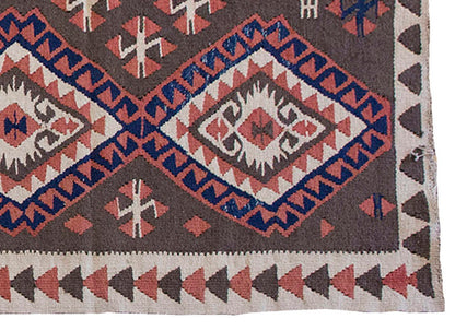 Vintage Kilim Rug,Lake Van Kilim 3'7" x 7'6" feet 110 x 228 cm