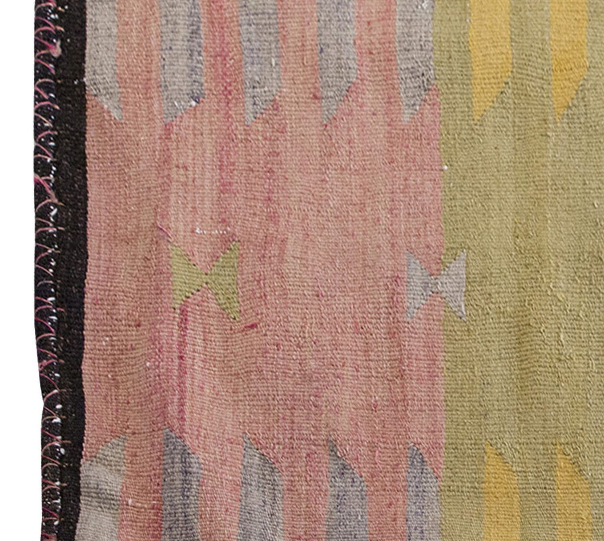 Vintage Kilim Rug,Bodrum Milas Kilim 3'8" x 4" feet 111 x 118 cm