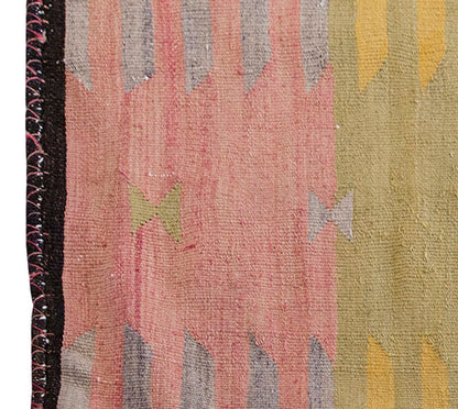 Vintage Kilim Rug,Bodrum Milas Kilim 3'8" x 4" feet 111 x 118 cm