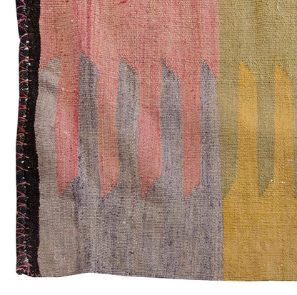 Vintage Kilim Rug,Bodrum Milas Kilim 3'8" x 4" feet 111 x 118 cm