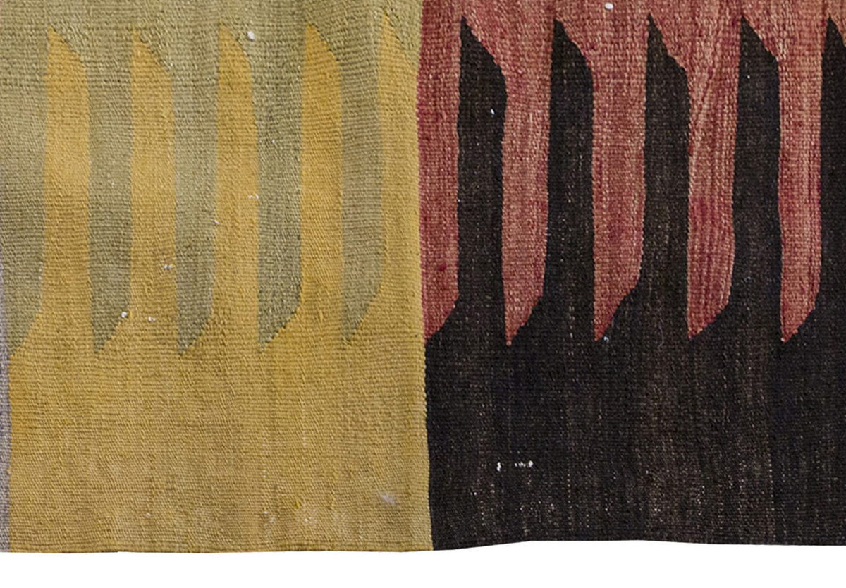 Vintage Kilim Rug,Bodrum Milas Kilim 3'8" x 4" feet 111 x 118 cm