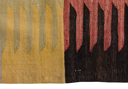 Vintage Kilim Rug,Bodrum Milas Kilim 3'8" x 4" feet 111 x 118 cm
