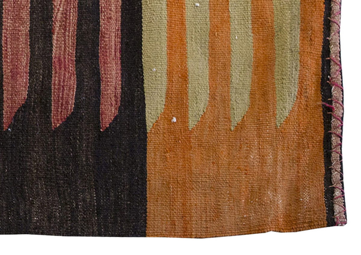 Vintage Kilim Rug,Bodrum Milas Kilim 3'8" x 4" feet 111 x 118 cm