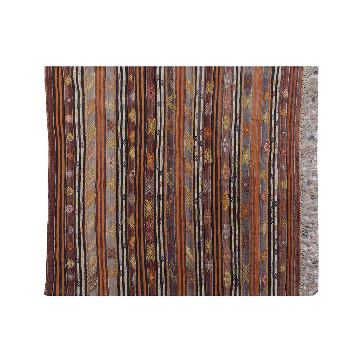 Vintage Kilim Rug,Konya Kilim 3'8" x 4'2" feet 111 x 126 cm