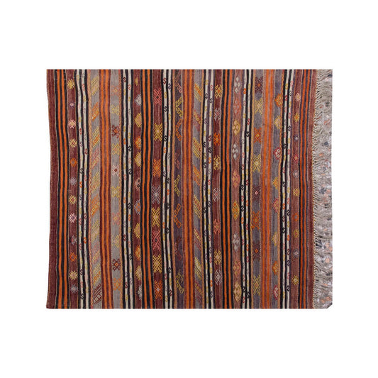 Vintage Kilim Rug,Konya Kilim 3'8" x 4'2" feet 111 x 126 cm