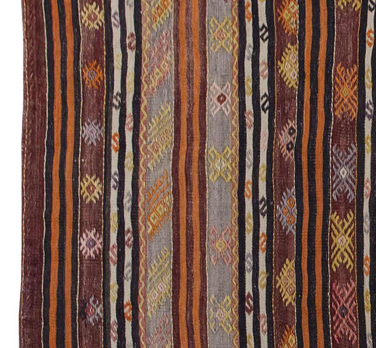 Vintage Kilim Rug,Konya Kilim 3'8" x 4'2" feet 111 x 126 cm