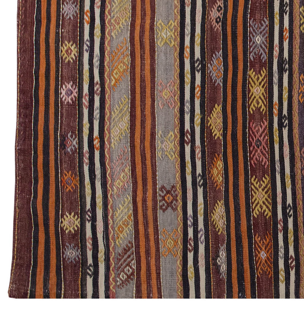 Vintage Kilim Rug,Konya Kilim 3'8" x 4'2" feet 111 x 126 cm
