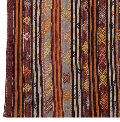 Vintage Kilim Rug,Konya Kilim 3'8" x 4'2" feet 111 x 126 cm