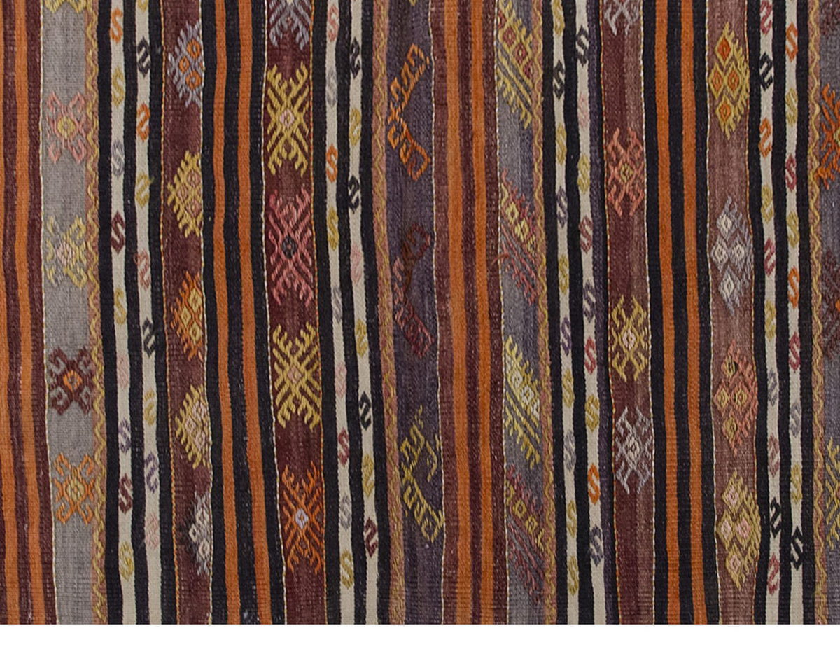 Vintage Kilim Rug,Konya Kilim 3'8" x 4'2" feet 111 x 126 cm