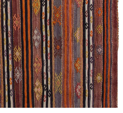 Vintage Kilim Rug,Konya Kilim 3'8" x 4'2" feet 111 x 126 cm