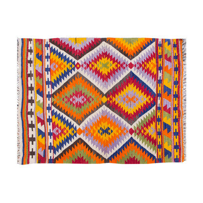 Vintage Kilim Rug,Denizli Eşme Kilim 3'8" x 5" feet 112 x 154 cm