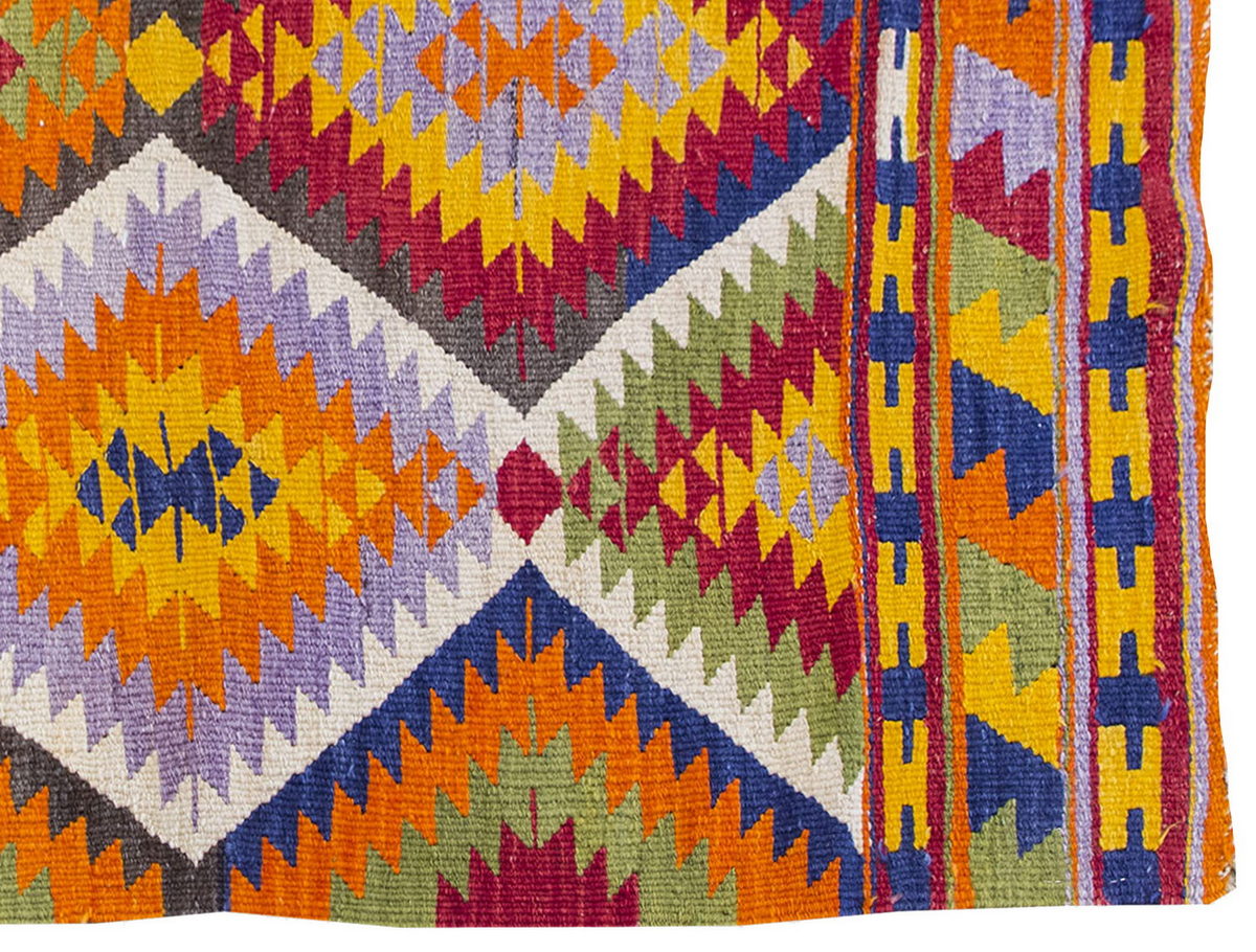 Vintage Kilim Rug,Denizli Eşme Kilim 3'8" x 5" feet 112 x 154 cm