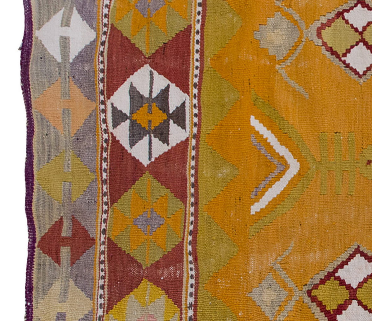 Vintage Kilim Rug,Denizli Kilim 3'8" x 5'1" feet 112 x 156 cm