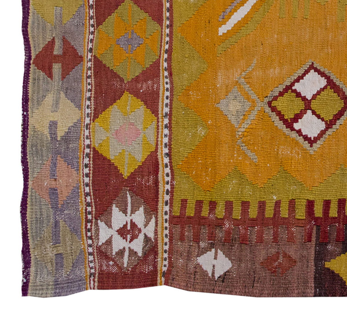 Vintage Kilim Rug,Denizli Kilim 3'8" x 5'1" feet 112 x 156 cm