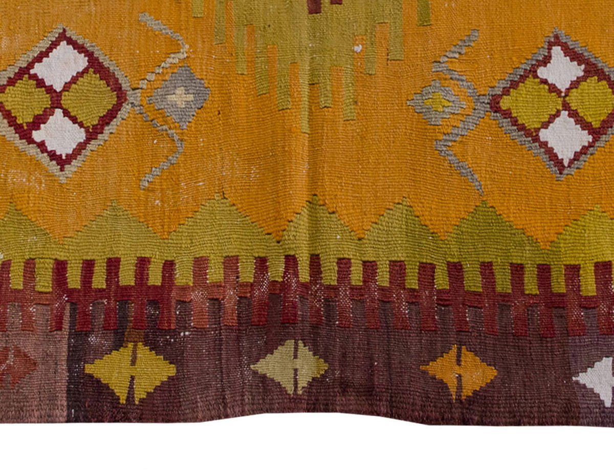 Vintage Kilim Rug,Denizli Kilim 3'8" x 5'1" feet 112 x 156 cm