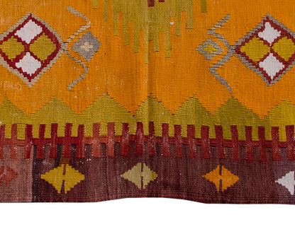 Vintage Kilim Rug,Denizli Kilim 3'8" x 5'1" feet 112 x 156 cm