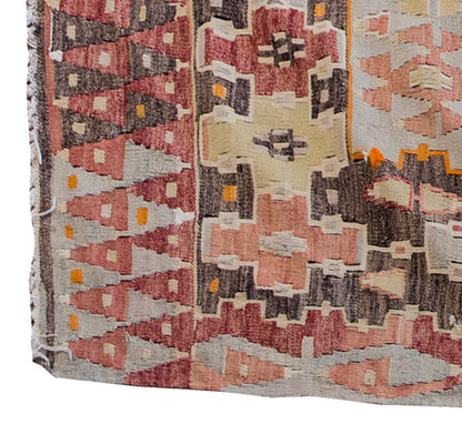 Vintage Kilim Rug,Denizli Eşme Kilim 3'9" x 5" feet 114 x 151 cm