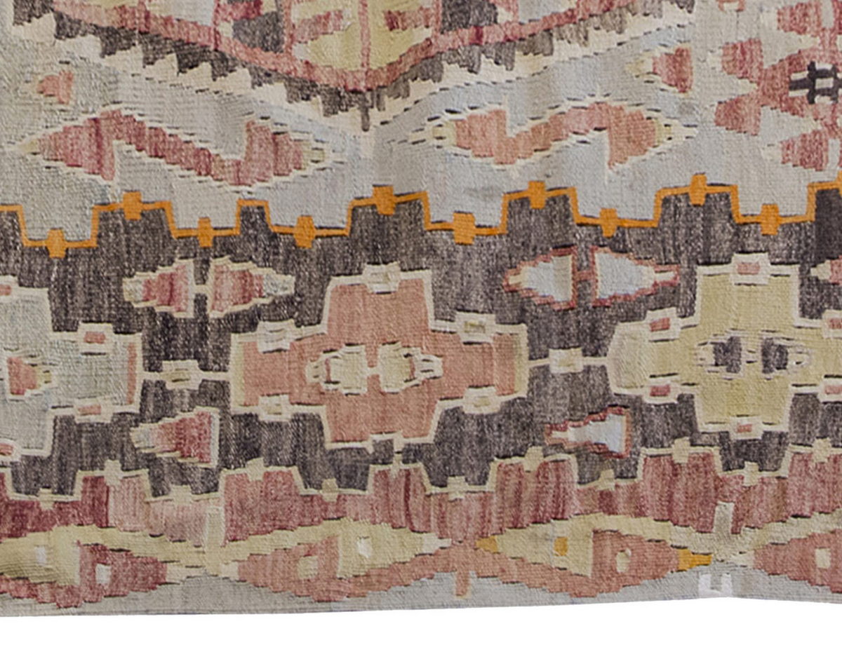 Vintage Kilim Rug,Denizli Eşme Kilim 3'9" x 5" feet 114 x 151 cm