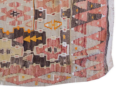 Vintage Kilim Rug,Denizli Eşme Kilim 3'9" x 5" feet 114 x 151 cm