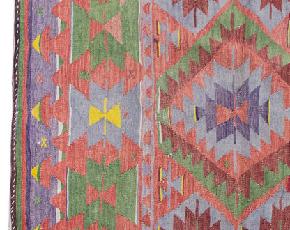 Vintage Kilim Rug, Oushak Denizli Kilim 4" x 4" feet 117 x 118 cm