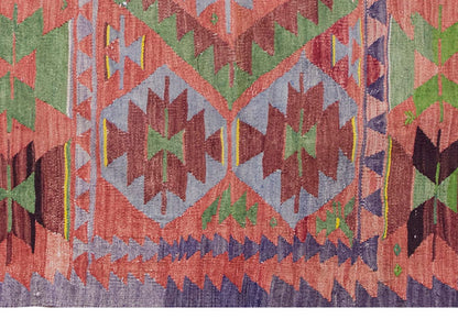 Vintage Kilim Rug, Oushak Denizli Kilim 4" x 4" feet 117 x 118 cm
