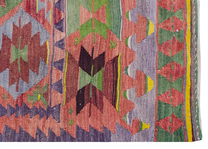 Vintage Kilim Rug, Oushak Denizli Kilim 4" x 4" feet 117 x 118 cm