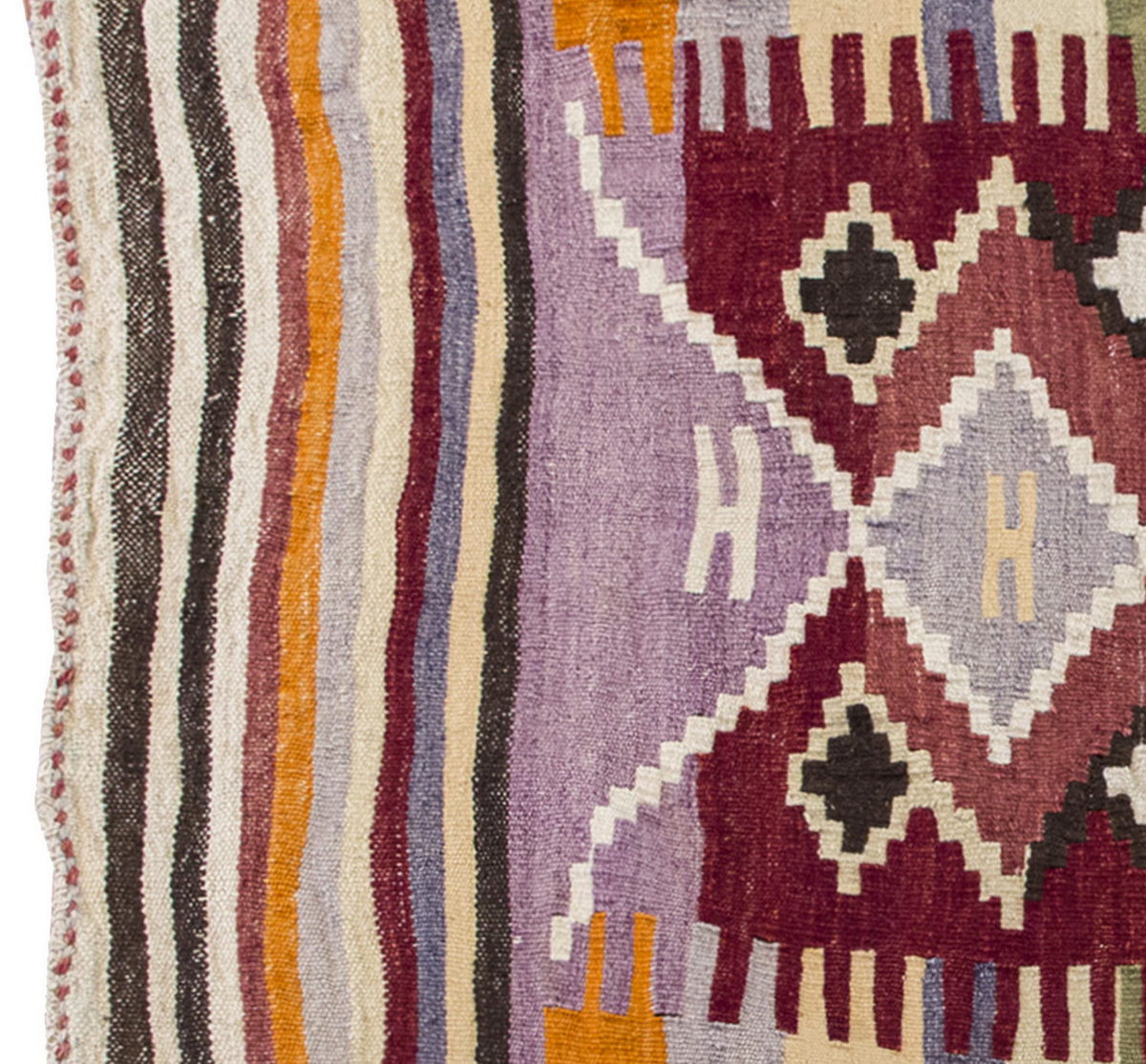 Vintage Kilim Rug,Denizli Kilim 4" x 4'7" feet 117 x 140 cm