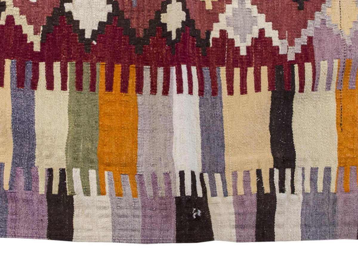 Vintage Kilim Rug,Denizli Kilim 4" x 4'7" feet 117 x 140 cm