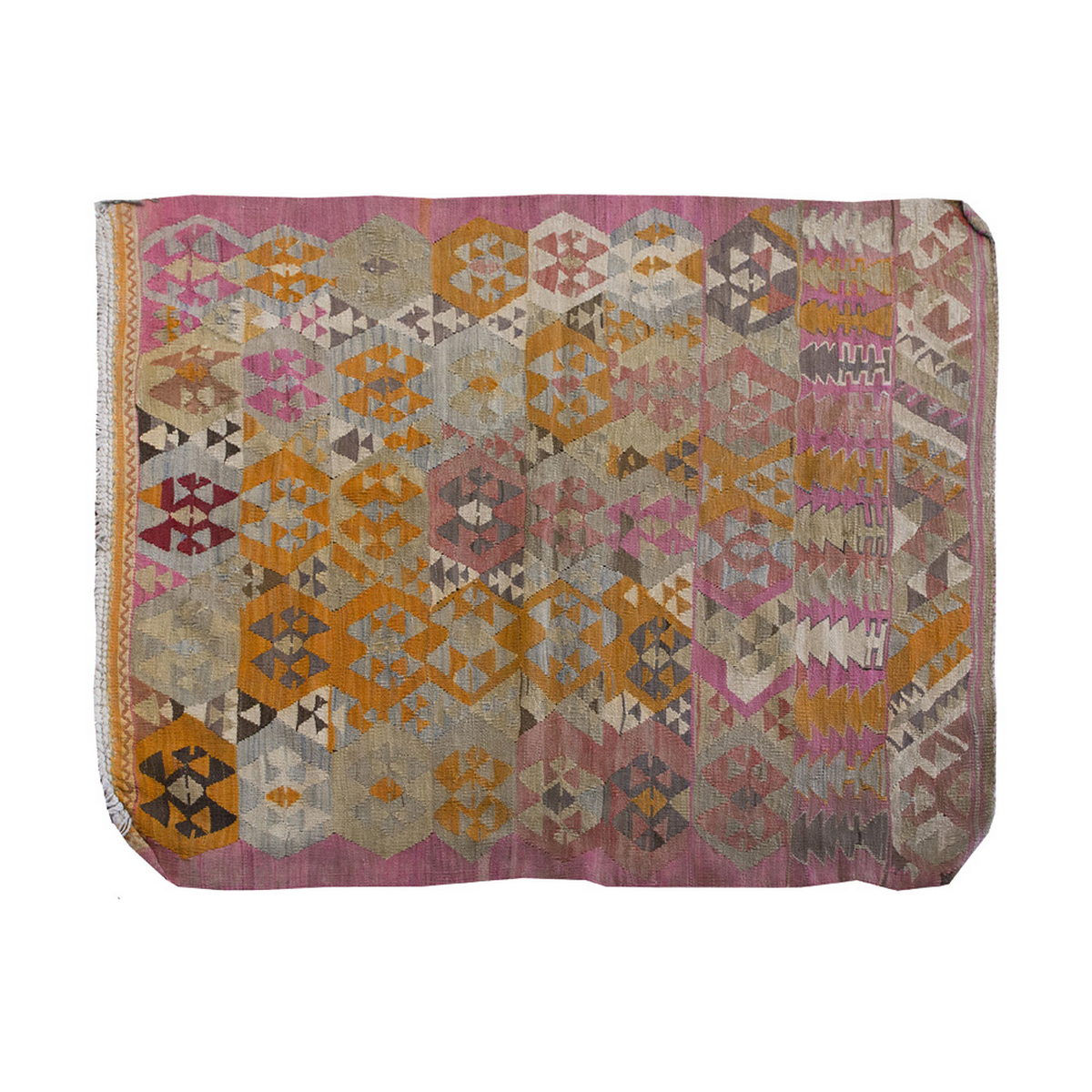 Vintage Kilim Rug,Afyon Kilim 4" x 4'8" feet 122 x 141 cm