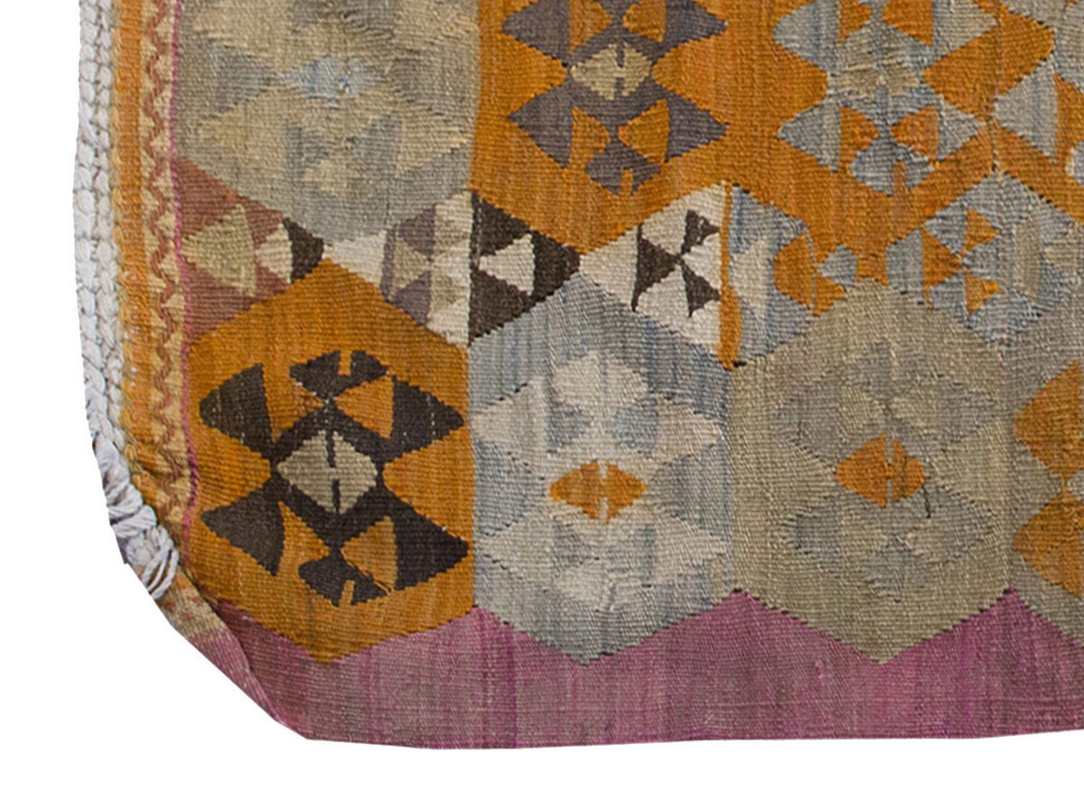 Vintage Kilim Rug,Afyon Kilim 4" x 4'8" feet 122 x 141 cm