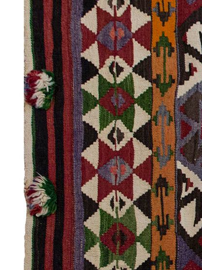 Vintage Kilim Rug,Konya Kilim 4" x 4'9" feet 122 x 145 cm