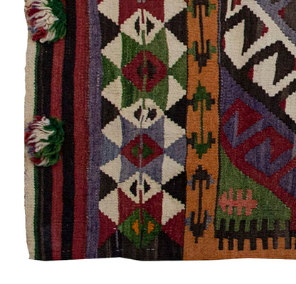 Vintage Kilim Rug,Konya Kilim 4" x 4'9" feet 122 x 145 cm