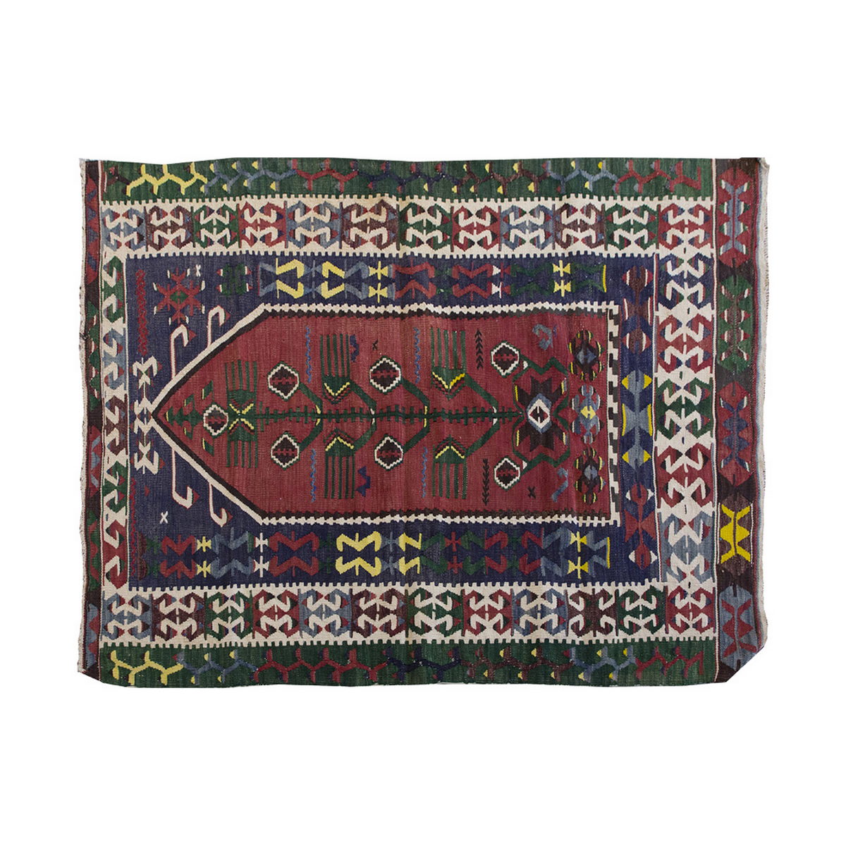 Vintage Kilim Rug,Denizli Kilim 4" x 5" feet 120 x 153 cm