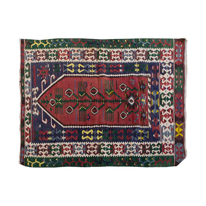 Vintage Kilim Rug,Denizli Kilim 4" x 5" feet 120 x 153 cm