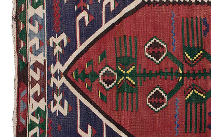 Vintage Kilim Rug,Denizli Kilim 4" x 5" feet 120 x 153 cm